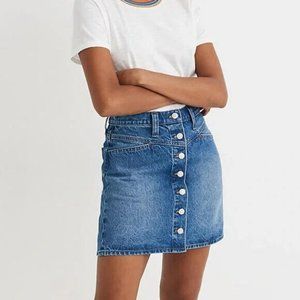 Madewell Skirt 27 Stretch Denim A-Line Blue AF059